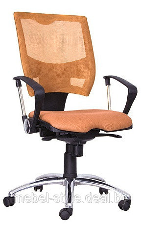 Компьютерное кресло СПРИНГ хром синхро для работы в офисе и дома, (SPRING  sync GTPHCh1 в ткани сетка)