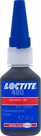 Клей момент Loctite 480 эластичный, термо- вибростойкий, чёрный 20 гр. - фото 1 - id-p67324195