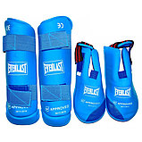 Защита голени и стопы для карате р-ры L,XL , цвет красный и синий  WT-2, фото 2