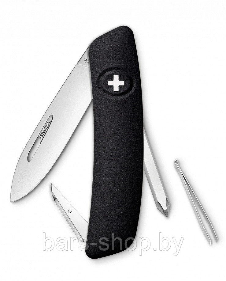Нож Swiza D02 75 мм, черный, 6 функций, с фиксатором лезвия - фото 2 - id-p67347921