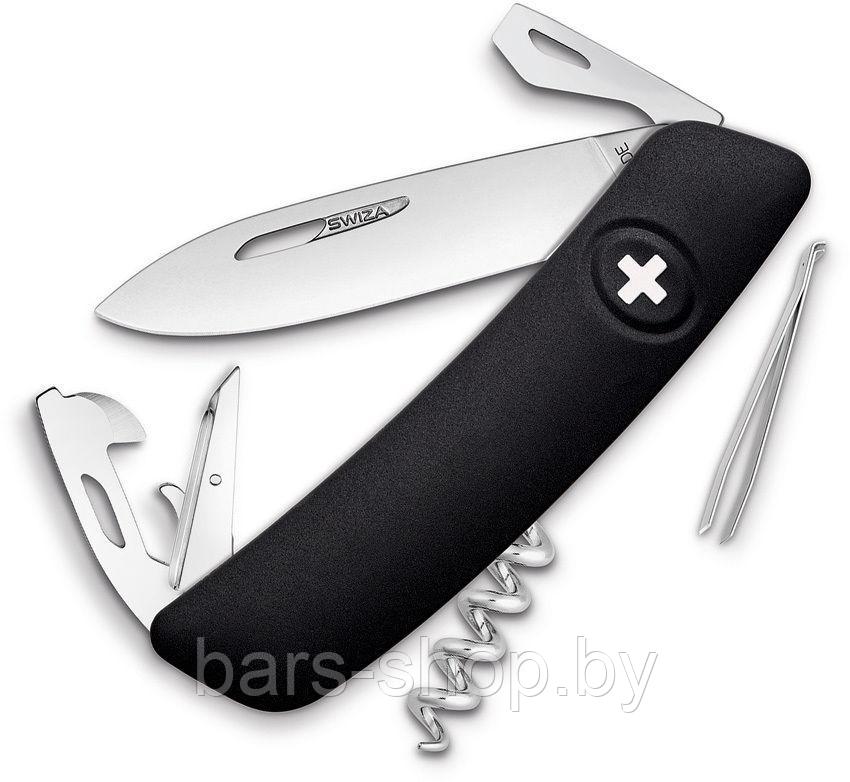 Нож Swiza D03 75 мм, черный, 11 функций, с фиксатором лезвия - фото 1 - id-p67348505