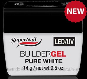 Гель "Super Nail" (LED/ UV, BuilderGEL Pure White, белый, 14ml.)