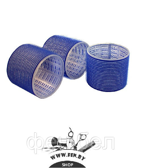 Бигуди-липучки PROFI line R-VTR-19, синие, d75мм., 6шт. - фото 1 - id-p67348928