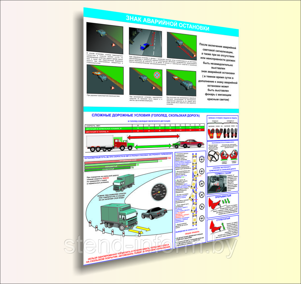 Копия ПЛАКАТ ЗНАК АВАРИЙНОЙ ОСТАНОВКИ Р-Р 50*70 см - фото 1 - id-p67397292
