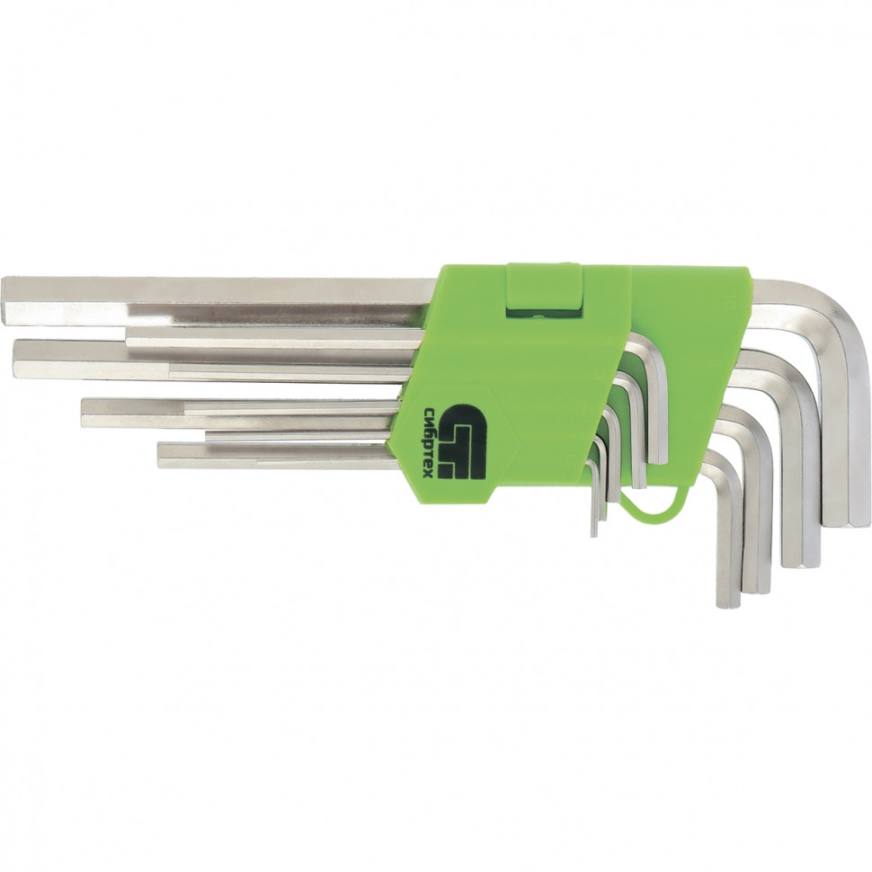 Набор ключей имбусовых Tamper-Torx, 9 шт: TTT10-T50, 45x, закаленные, короткие, никель.//Сибртех 12321