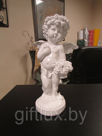 Ангел с букетом сувенир, гипс, 13*22 см, фото 2