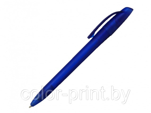 Пластиковая шариковая ручка, синий, фрост