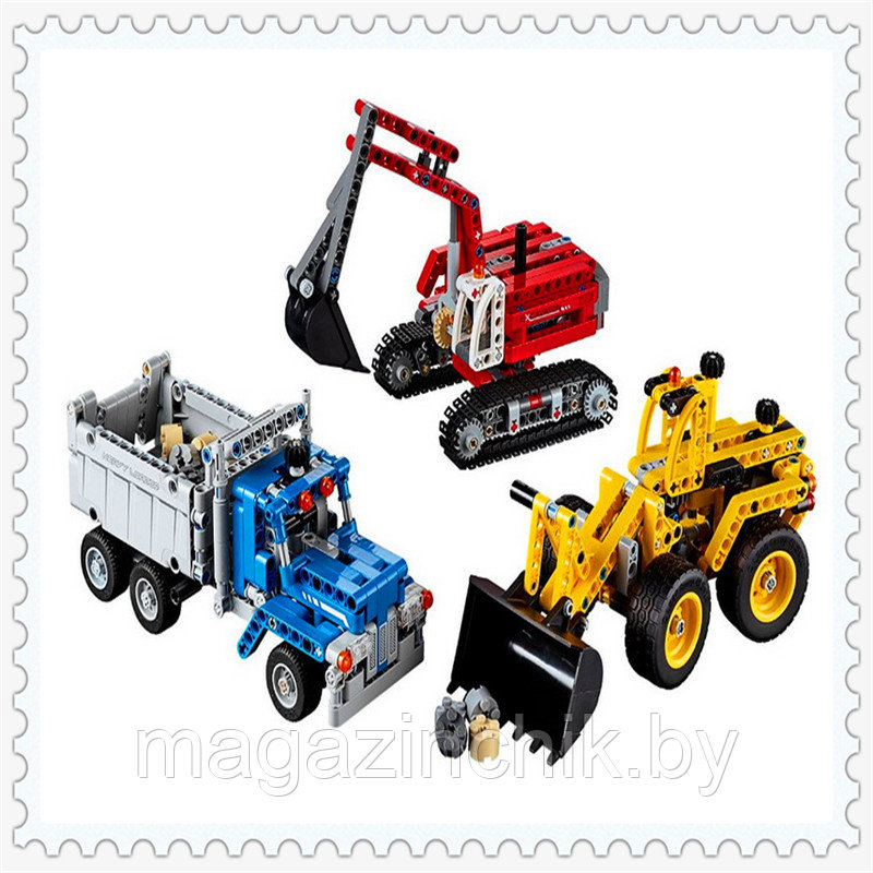 Конструктор Decool 3365 Строительная команда 834 дет. аналог Лего Техник (LEGO Technic 42023) - фото 4 - id-p67457341