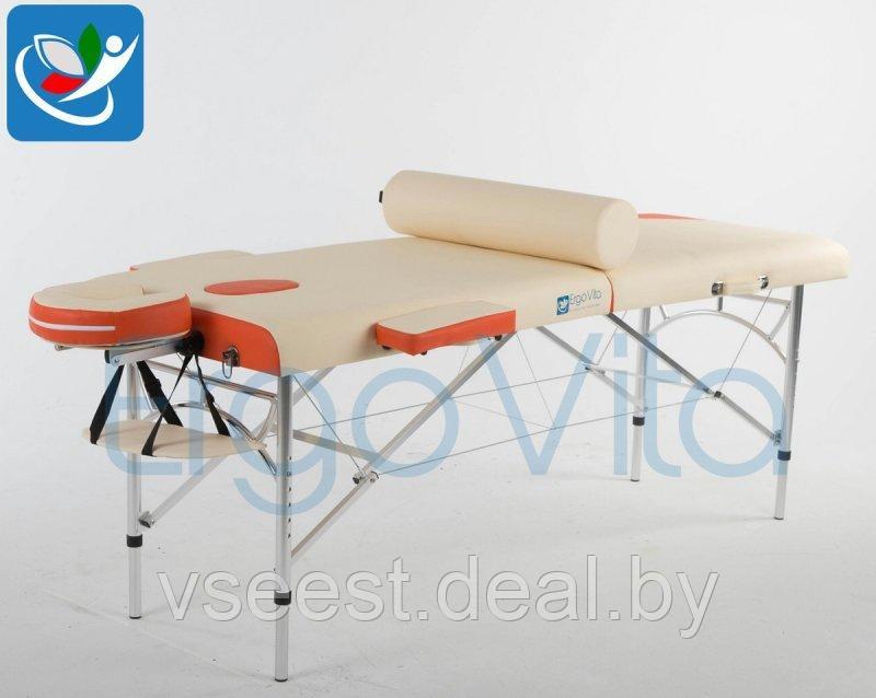 Складной массажный стол ErgoVita Master Alu (кремовый+оранжевый)