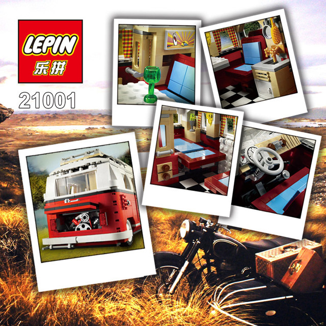 Конструктор 21001 Lepin Creator Автобус Фольксваген Т1 Camper Van (аналог LEGO Creator 10220) 1354 деталей - фото 9 - id-p67467932