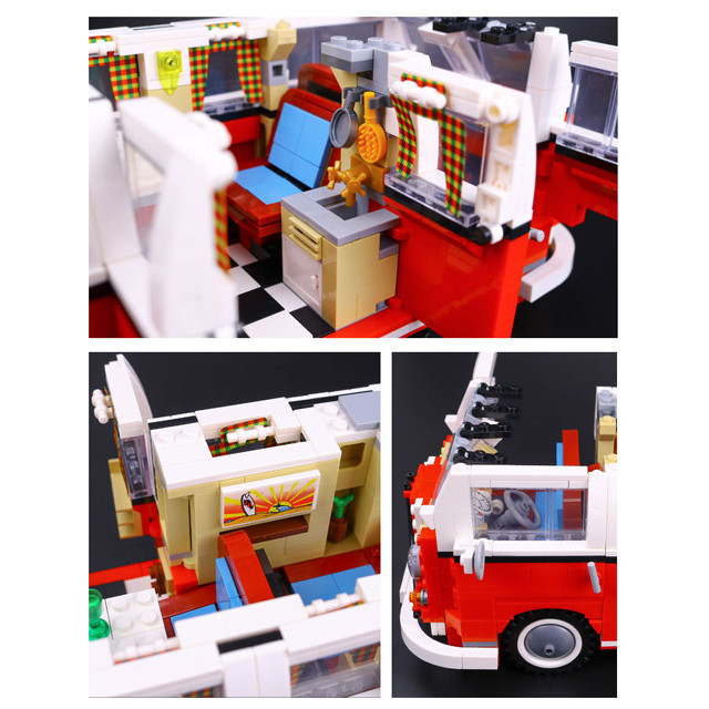 Конструктор 21001 Lepin Creator Автобус Фольксваген Т1 Camper Van (аналог LEGO Creator 10220) 1354 деталей - фото 2 - id-p67467932