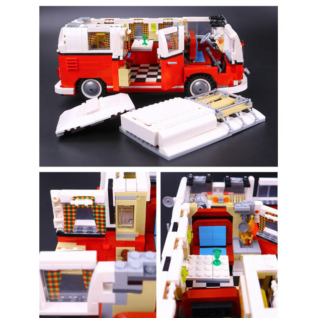 Конструктор 21001 Lepin Creator Автобус Фольксваген Т1 Camper Van (аналог LEGO Creator 10220) 1354 деталей - фото 3 - id-p67467932