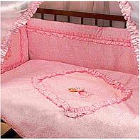 Комплект в кроватку для новорожденного 7 предметов "Мальвина" розовый (10181)