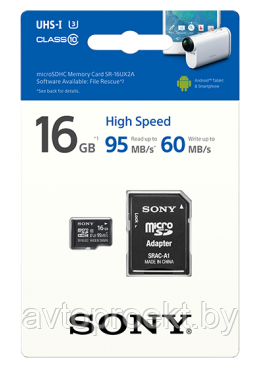 Карта памяти microSD Sony 16GB SR16UX2AT UHS-I 3