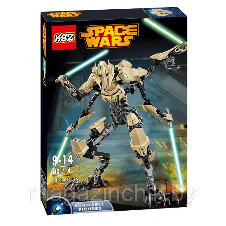 Конструктор Звездные войны 714 Генерал Гривус на шарнирах, 183 дет., аналог Lego Star Wars 75112 - фото 1 - id-p67488515