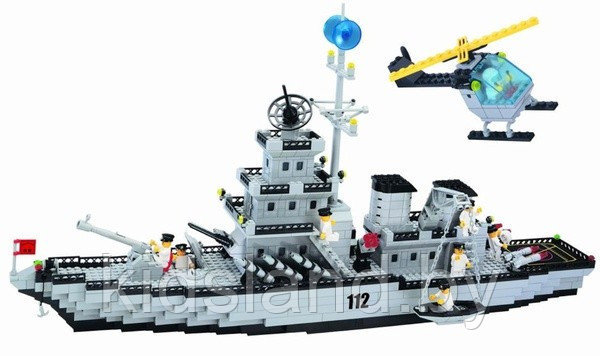 Конструктор "Военный корабль"  Brick 112, 910 деталей, фото 1
