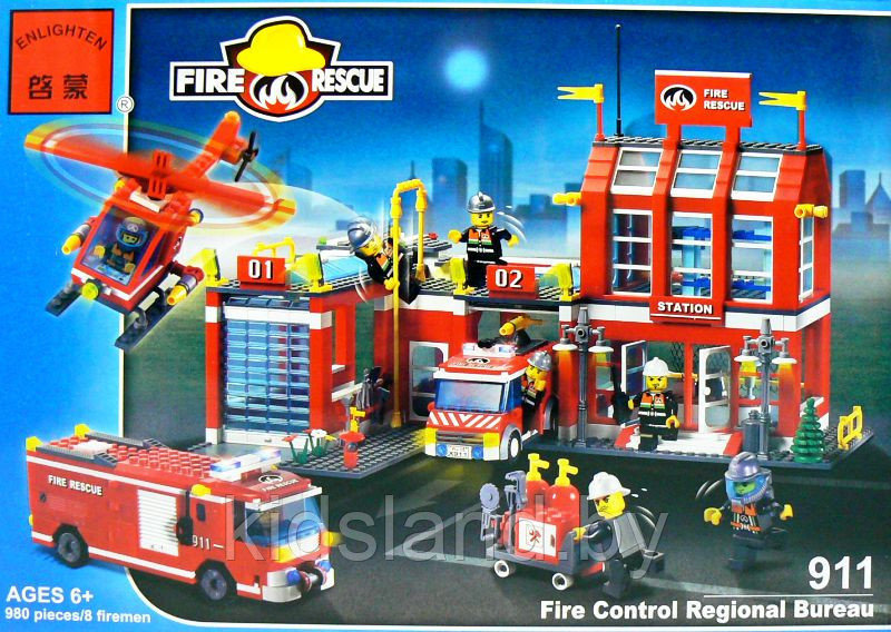 Конструктор Brick 911 станция пожарных - фото 3 - id-p67494633