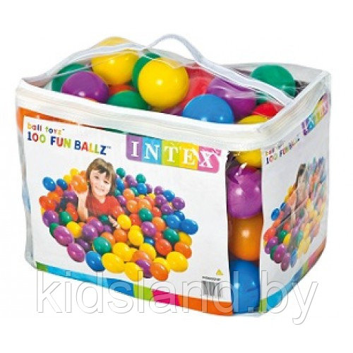 Мячики - шарики для сухого бассейна Intex 49600 Fun Ballz (100шт/8см) - фото 1 - id-p67494670