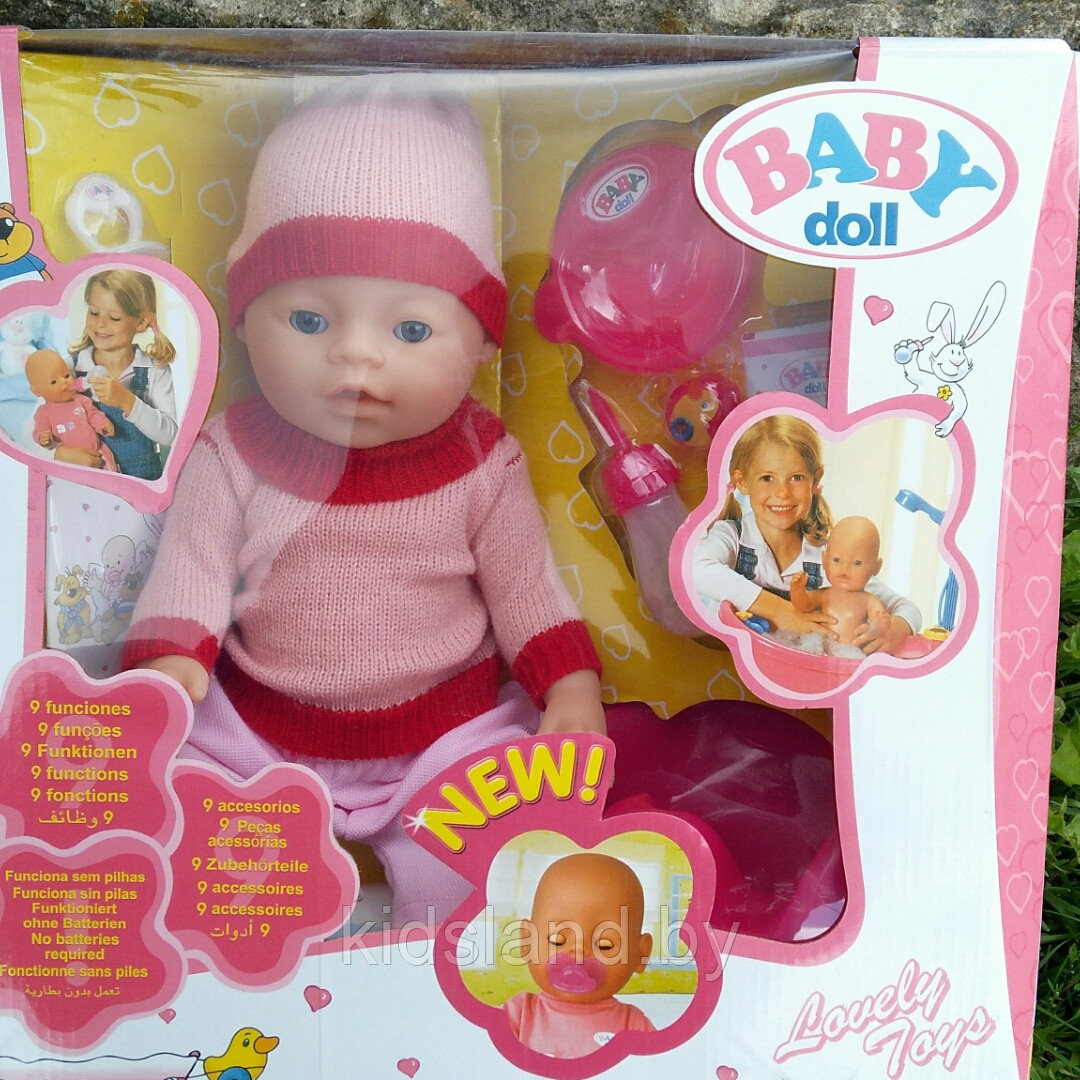 Кукла пупс Беби Долл (Baby Doll) аналог Беби Борн (Baby Born) арт. 8001-FR в розовом - фото 3 - id-p67494697