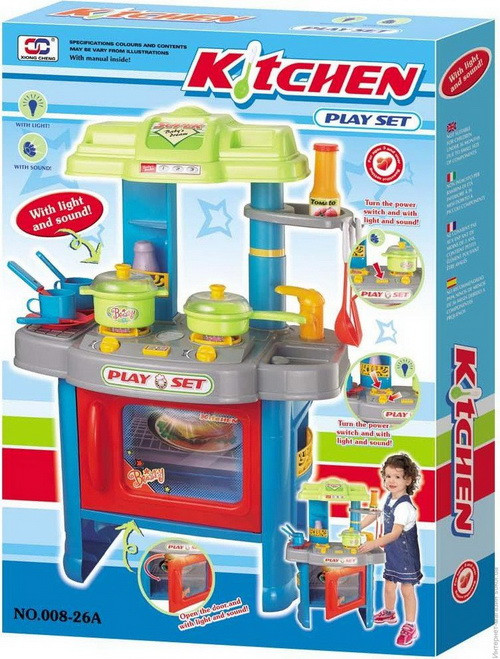 ДЕТСКАЯ ИГРОВАЯ КУХНЯ Kitchen АРТ.008-26А ЦВЕТ СИНИ