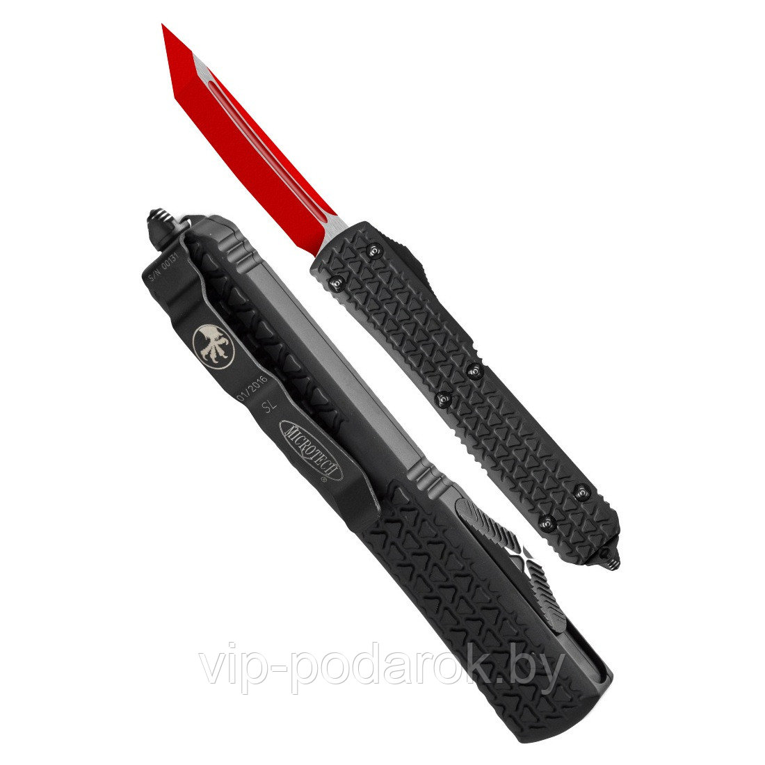 Нож автоматический выкидной Microtech Ultratech Red Tri-Grip - фото 1 - id-p67523884