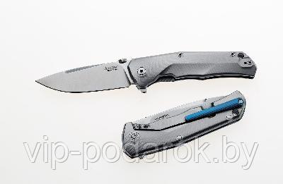 Нож T.R.E. BL - Three Rapid Exchange, Matte Titanium Handles, Blue Accents