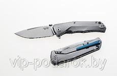 Нож T.R.E. BL - Three Rapid Exchange, Matte Titanium Handles, Blue Accents