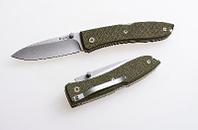 Нож Big Opera, Satin Finish D2 Tool Steel, Green G-10 Handle