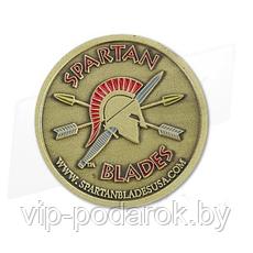 Подарочная монета Spartan Honor (Challenge) Coin, 3D Releif Antiqued Brass
