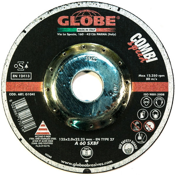 Отрезной абразивный круг GLOBE COMBISPEED 125х2,0х22,2