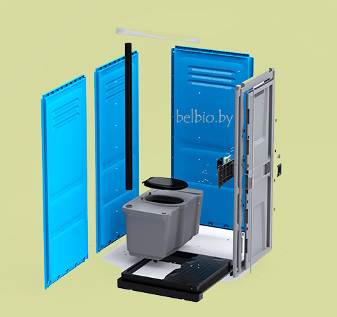 Туалетная кабинка Toypek желтая для дачи и стройки. - фото 6 - id-p69782509