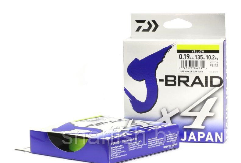 Плетеный шнур Daiwa J-Braid X4 135 метров( желтый ) разные диаметры - фото 2 - id-p67653243