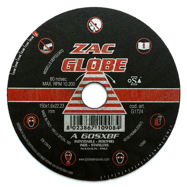 Отрезной абразивный круг GLOBE ZAC 150x1,6x22.2 A60SX - фото 1 - id-p67595608
