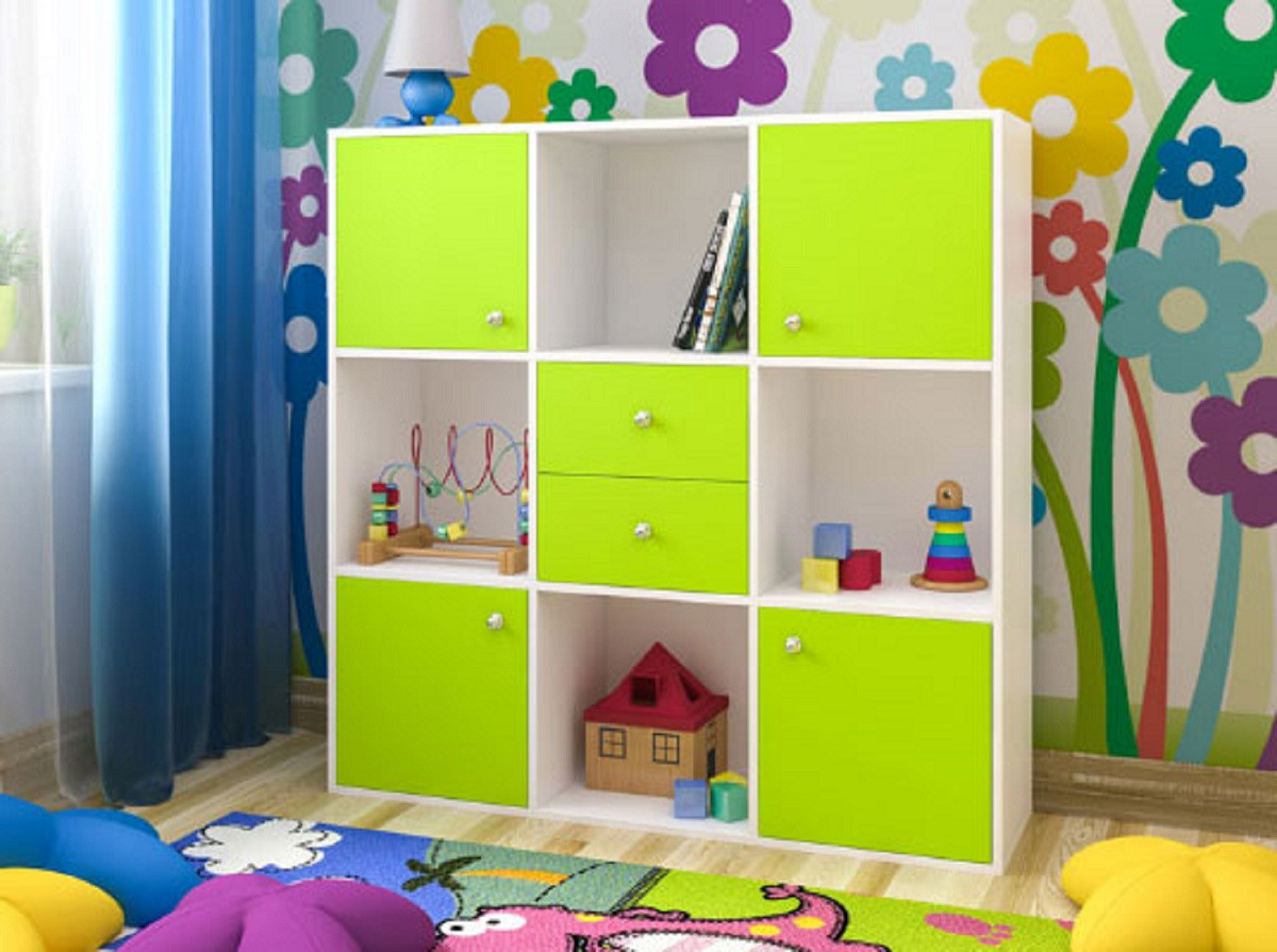 Шкаф комбинированный ДУ-ДМ-007 "Бемби" (детский стеллаж), фото 1