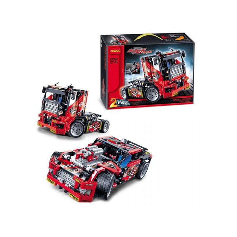 Конструктор Decool 3360/Lele 38016 Гоночный грузовик 2 в 1 608 дет. аналог Лего Техник (LEGO Technic 42041)