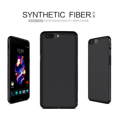 Пластиковый чехол Nillkin Synthetic Fiber Black (черный) для OnePlus 5 - фото 4 - id-p67729174