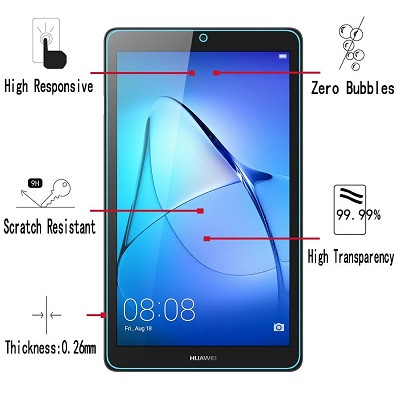 Противоударное защитное стекло Tempered Glass Film 0.26mm для Huawei MediaPad T3 7.0 - фото 3 - id-p67729200