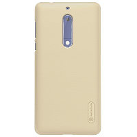 Пластиковый чехол с пленкой Nillkin Super Frosted Shield Gold для Nokia 5