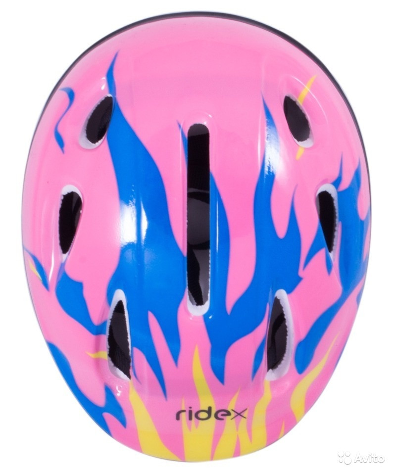 Шлем защитный для роликовых коньков Fire, синий/розовый RIDEX RDX-8185-S - фото 1 - id-p67755815
