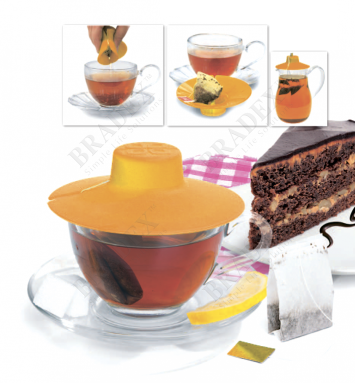 Крышка для заваривания и отжима чайных пакетиков, оранжевая BRADEX TK 0197 - фото 1 - id-p67756608