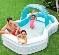 Надувной семейный бассейн с сиденьем 310*188*130 см. Intex 57198