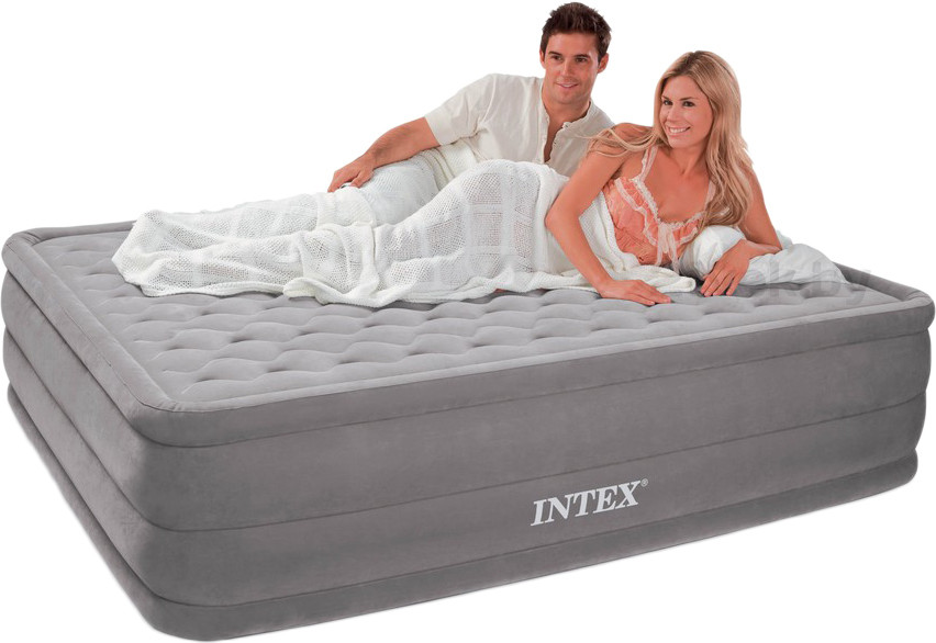 Надувная кровать Comfort Plush 152*203*56 см. со встроенным насосом Intex 64418 - фото 1 - id-p67757933