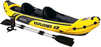 Надувная лодка Explorer K2 312*91*51 см., ал. весла, насос Intex 68307