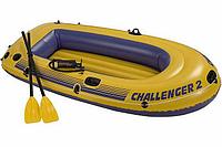 Надувная лодка Challenger 2 set 236х114x41 см. руч.нас., пл.весла Intex 68367