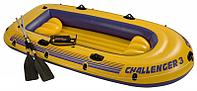 Надувная лодка Challenger 3 set 295х137x43 см. руч.нас., ал.весла Intex 68370