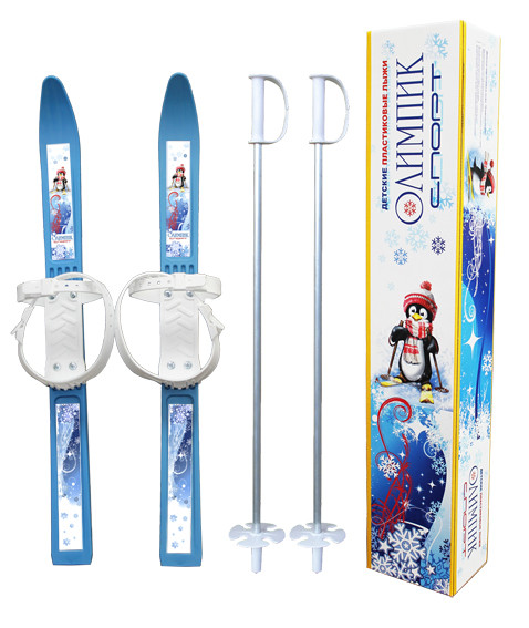 Лыжи детские 66 см. "Олимпик-спорт" с палками - фото 1 - id-p67758028