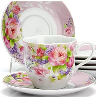 Чайный сервиз Цветы 12 пр. 220 мл. в подарочной упаковке LORAINE LR 25910