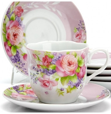 Чайный сервиз Цветы 12 пр. 220 мл. в подарочной упаковке LORAINE LR 25910 - фото 1 - id-p67759292