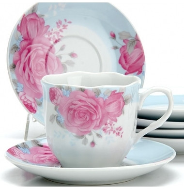 Чайный сервиз Цветы 12 пр. 220 мл. в подарочной упаковке LORAINE LR 25913 - фото 1 - id-p67759293