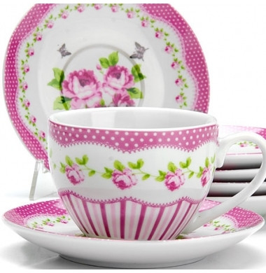 Чайный сервиз Цветы 12 пр. 220 мл. в подарочной упаковке LORAINE LR 25924 - фото 1 - id-p67759296